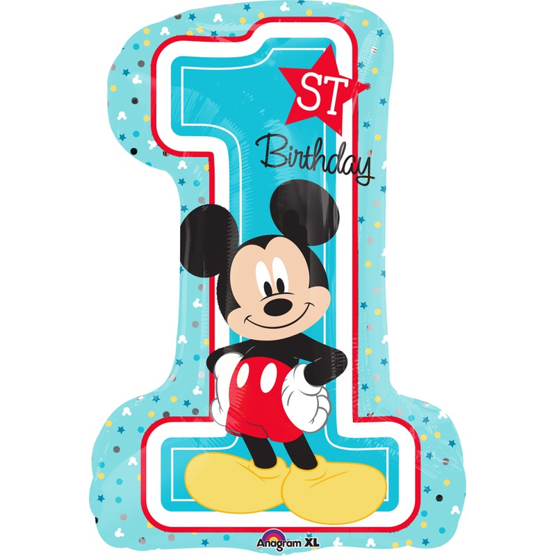 Foil balloon Mickey Mouse 1st birthday figure