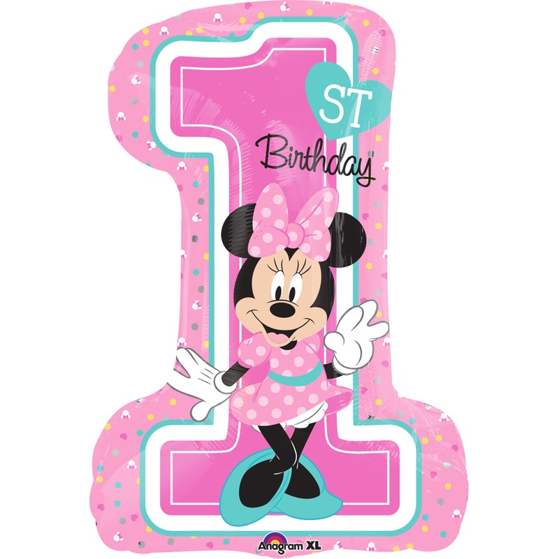 Foil balloon Minnie Mouse 1st birthday figure