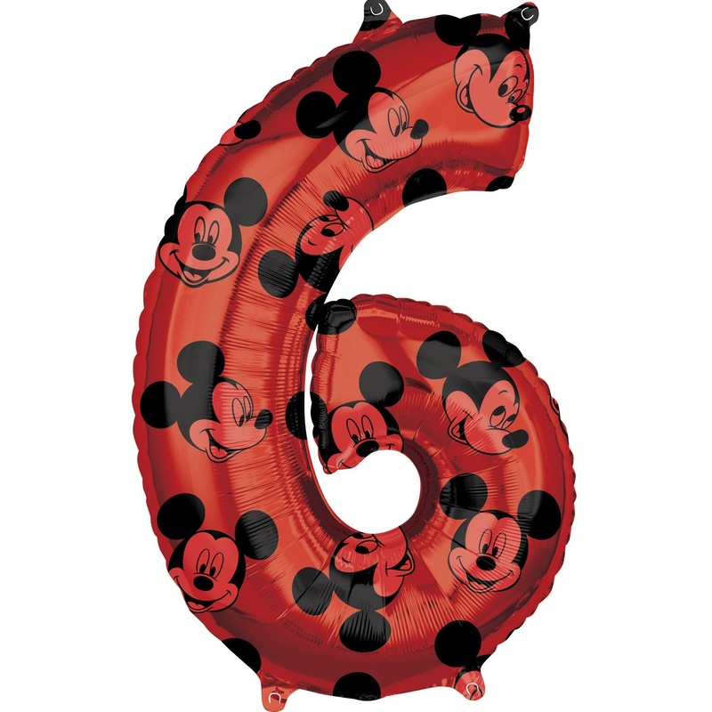 Mickey Mouse number 6 balloon 66cm