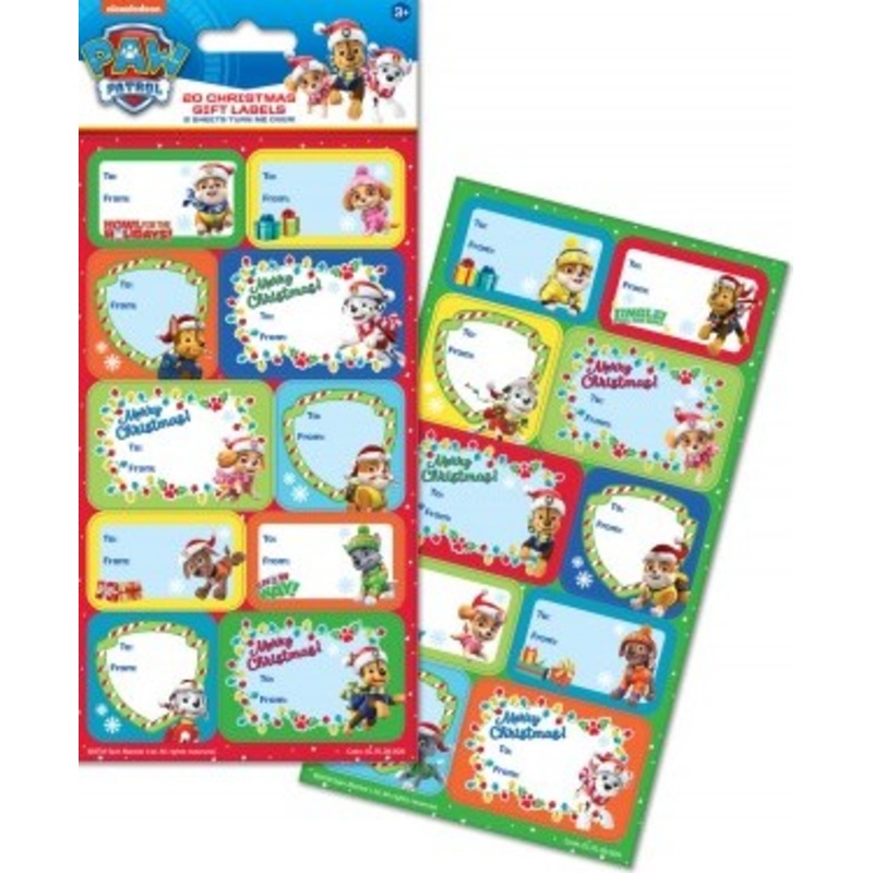 Paw Parol Christmas gift labels