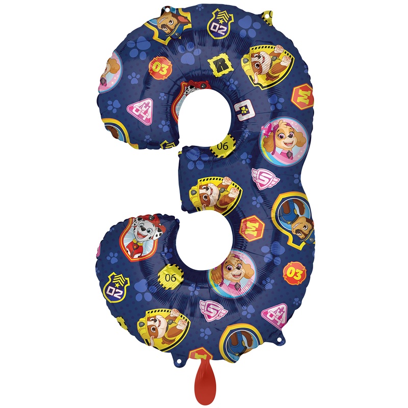 Paw Patrol 3rd birthday foil balloon 86cm