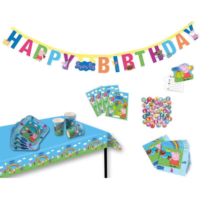 Peppa Pig rainbow party suitcase 51 pieces