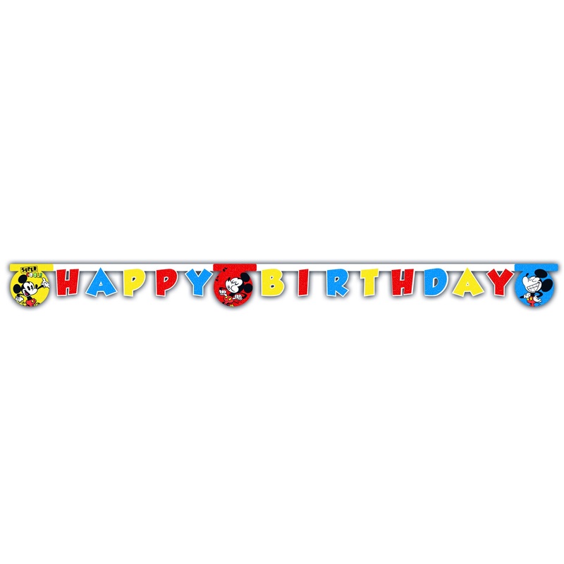 Super cool Mickey Mouse birthday banner