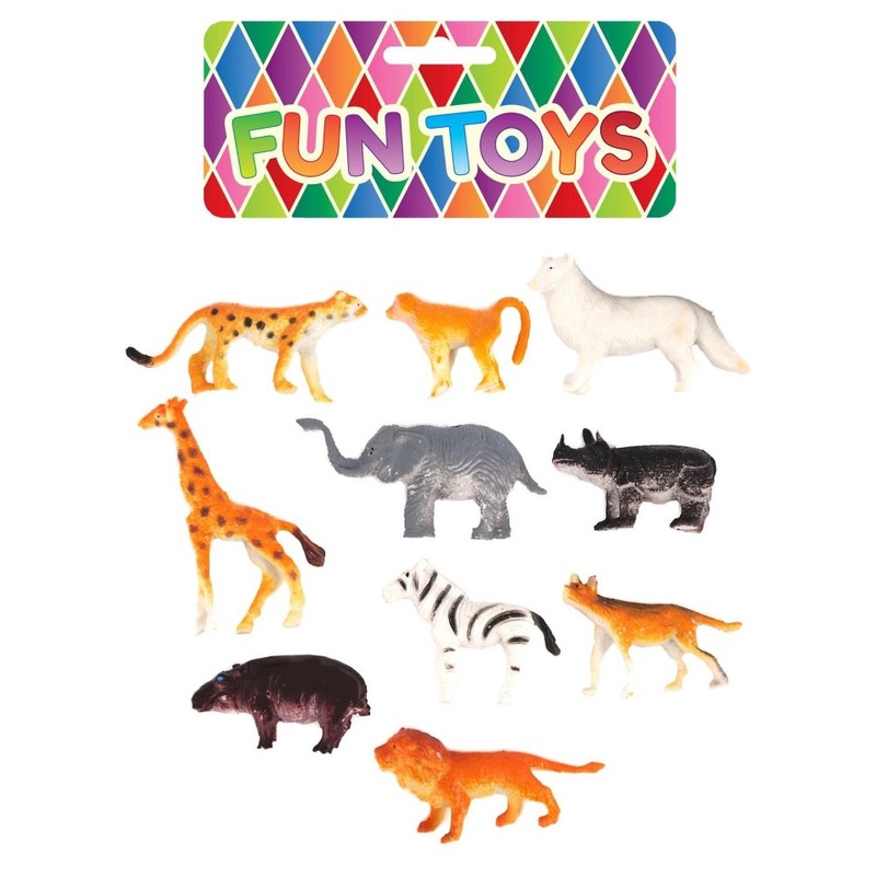 10 small safari animals 4-6cm