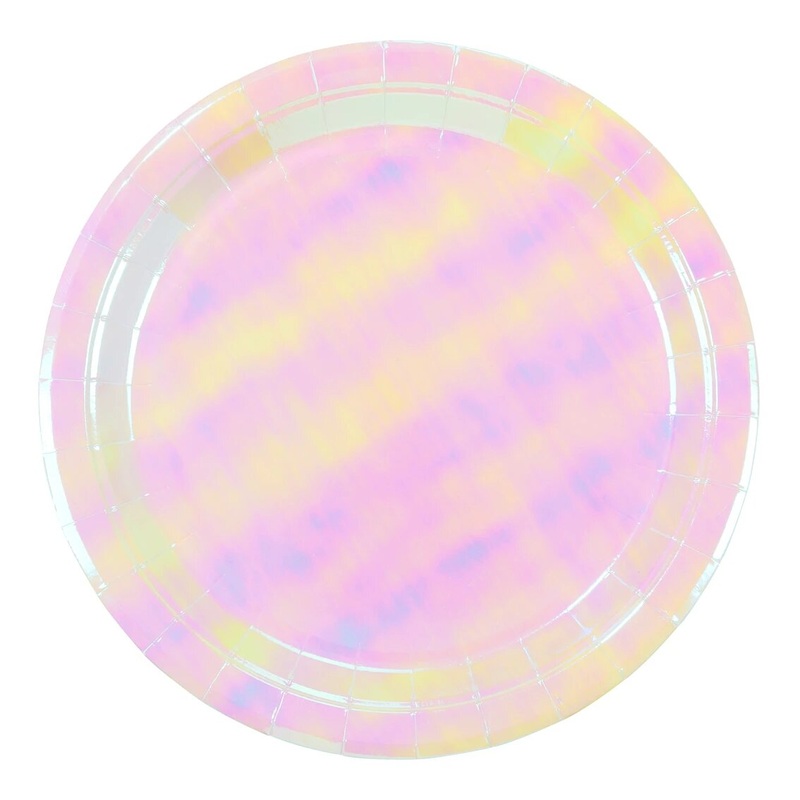 12 iridescent paper plates Fairyland 23cm