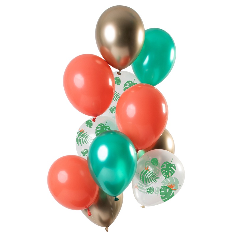 12 tropical jewel balloons 30cm