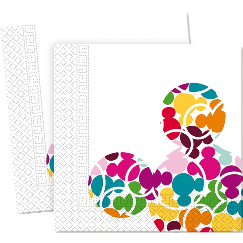 20 Mickey Mouse colorful party napkins 33x33cm