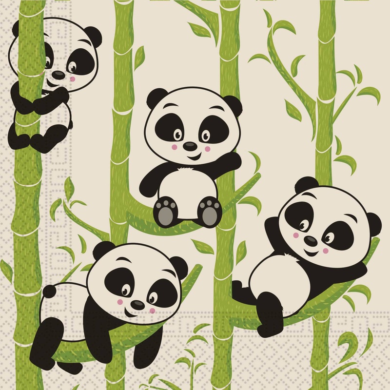 20 Panda Eco napkins 33cm