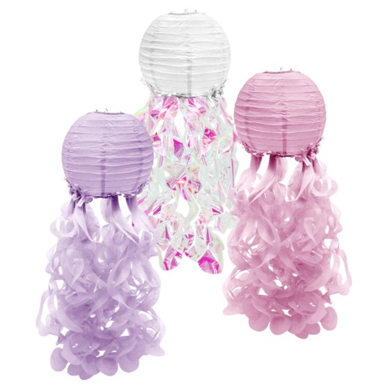 3 Deco Lantern Jellyfish 24cm