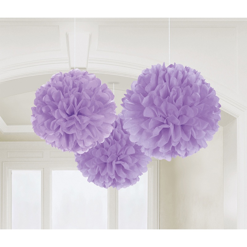3 Romance pompoms lavender