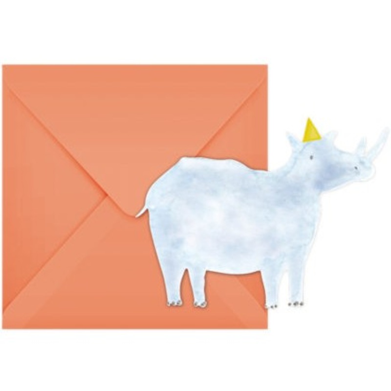 6 Happy Safari invitation cards