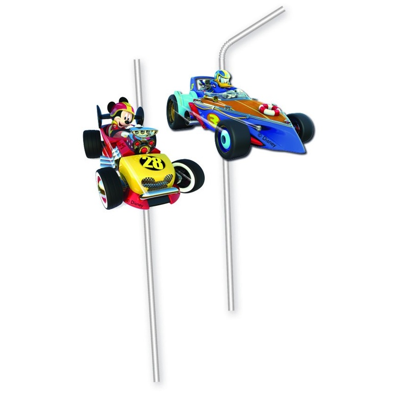 6 racing driver Mickey straws 24cm