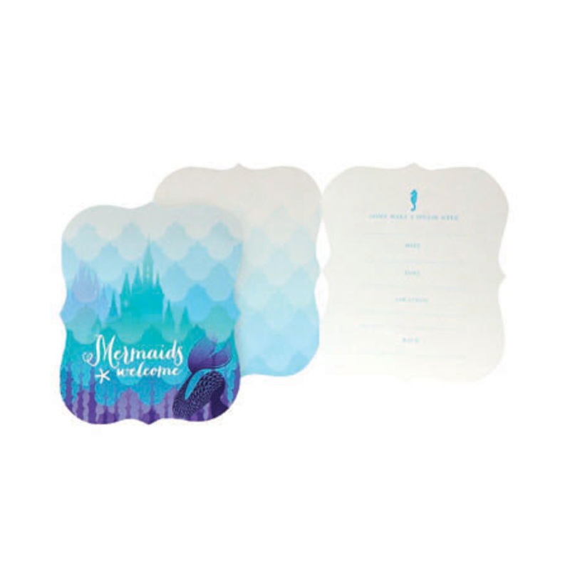 8 Magic Mermaid invitation cards