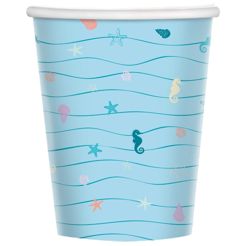8 Mermaid Dream paper cups 250ml