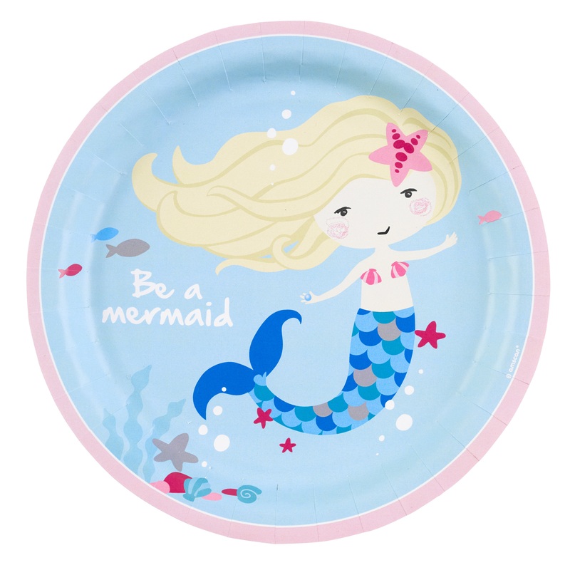 8 paper plates Be a mermaid 23cm