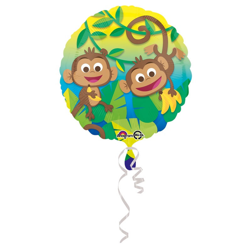 Foil balloon funny monkeys jungle party