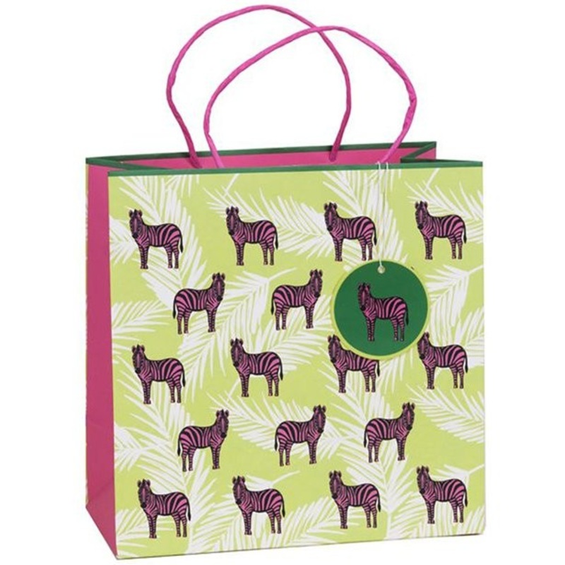 Gift bag pink zebra 26cm x 33cm