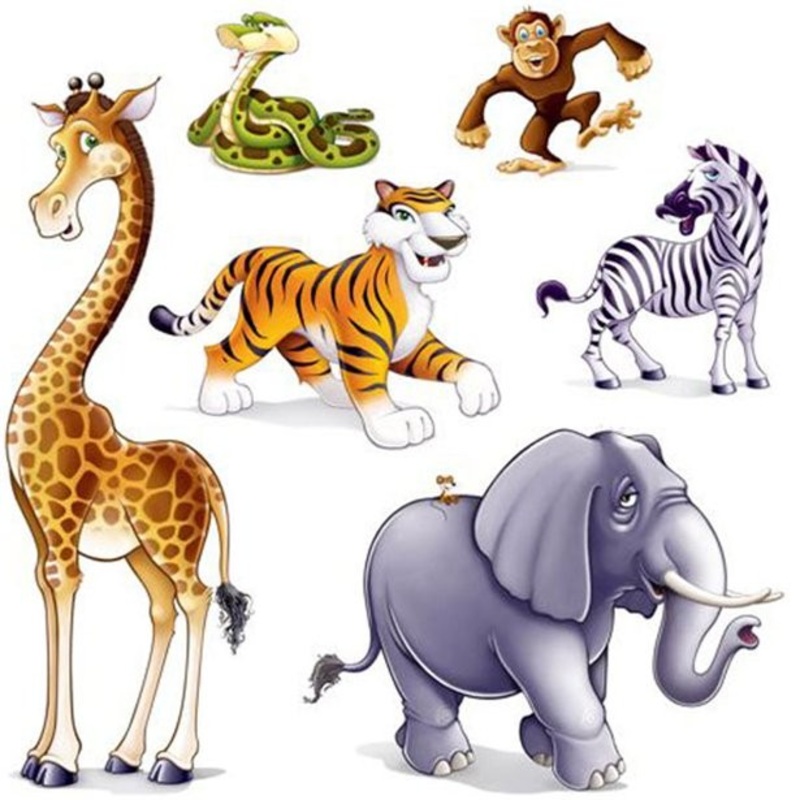 Jungle animals wall decoration 6 parts