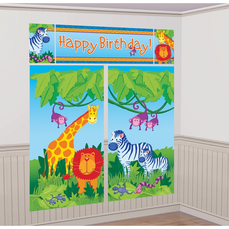 Jungle Animals wall scenery 5 parts