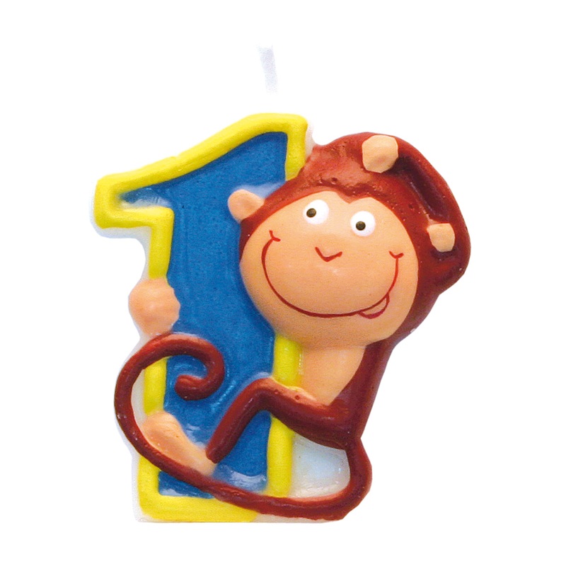 Number 1 cake candle jungle party 5cm