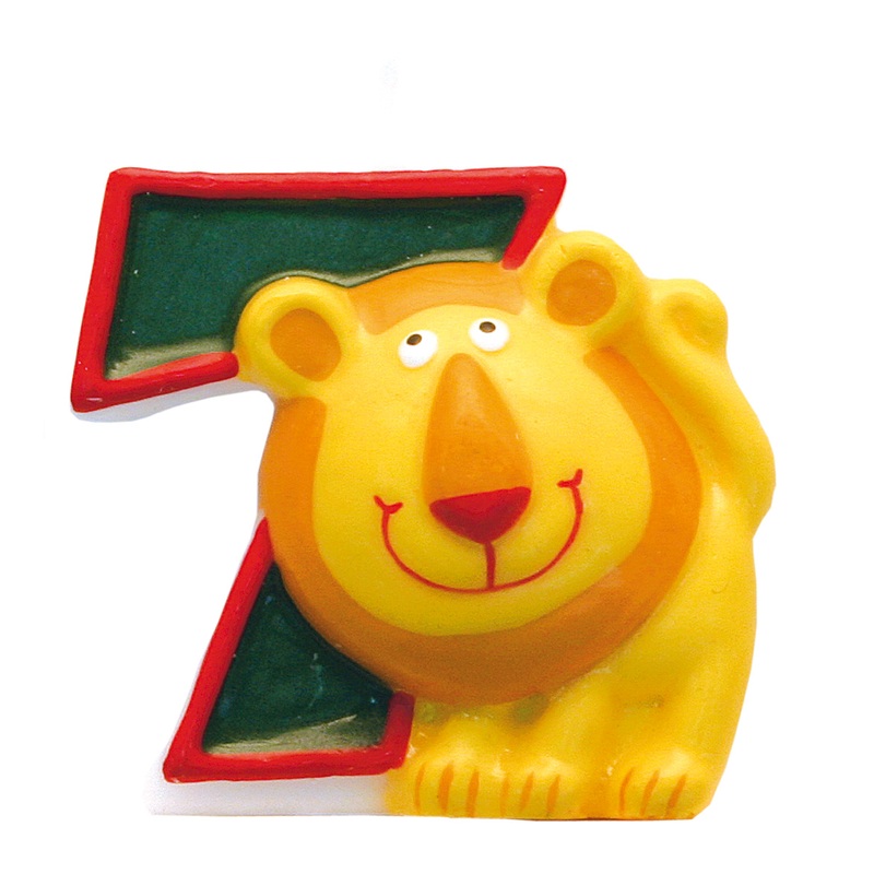 Number 7 cake candle jungle party 5cm