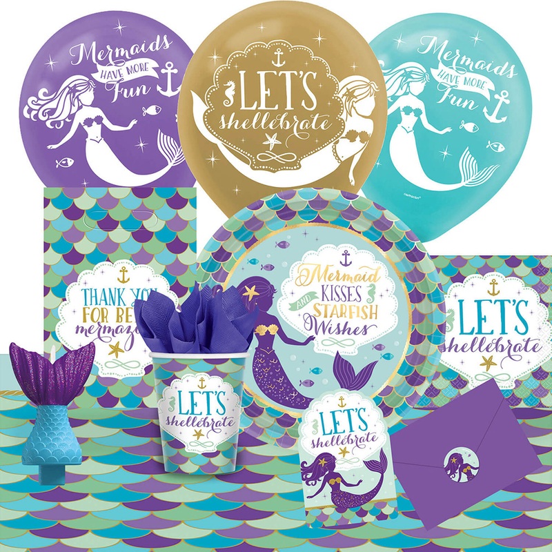 Party set Shellebrate Mermaid 56 pieces