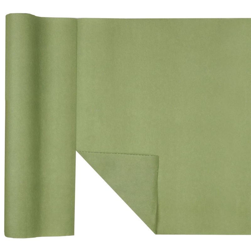 Plain table runner olive 4.8m