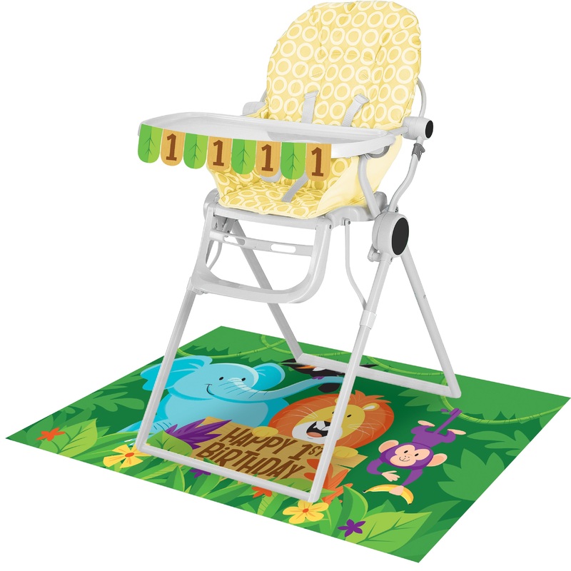 Safari adventure high chair decoration set