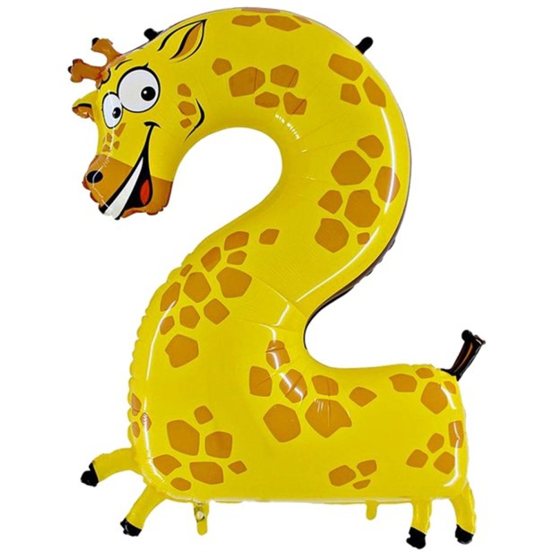 Safari number 2 foil balloon 1.02m