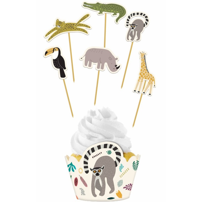 Zoo Birthday Party Muffin Set 12 pieces