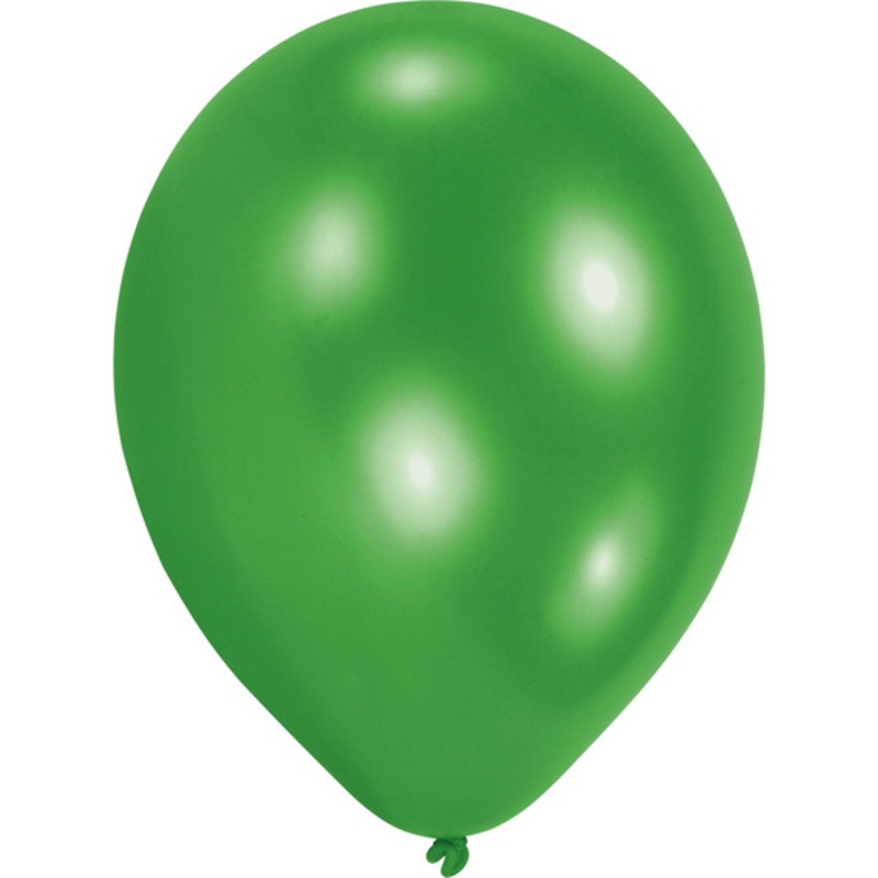 10 Latex Balloons Green 23cm