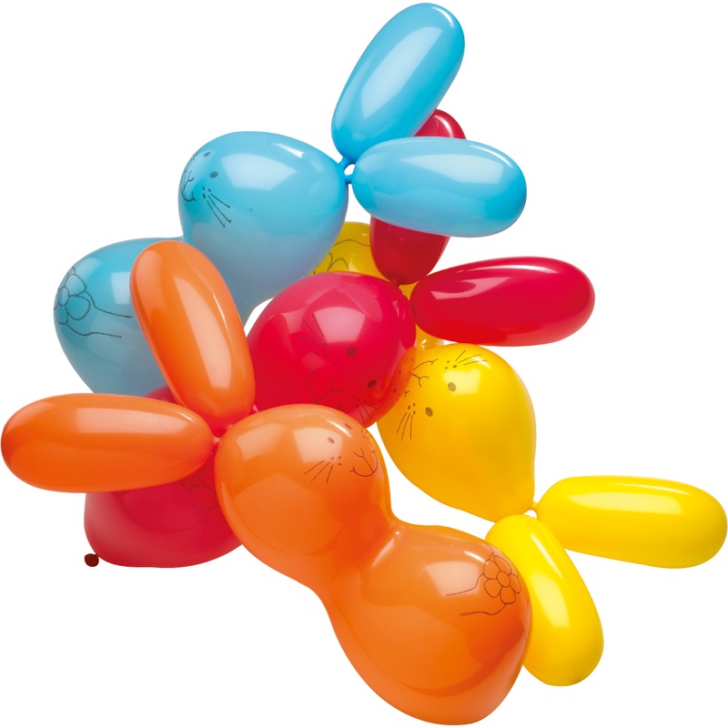 4 cute bunnies XL balloons