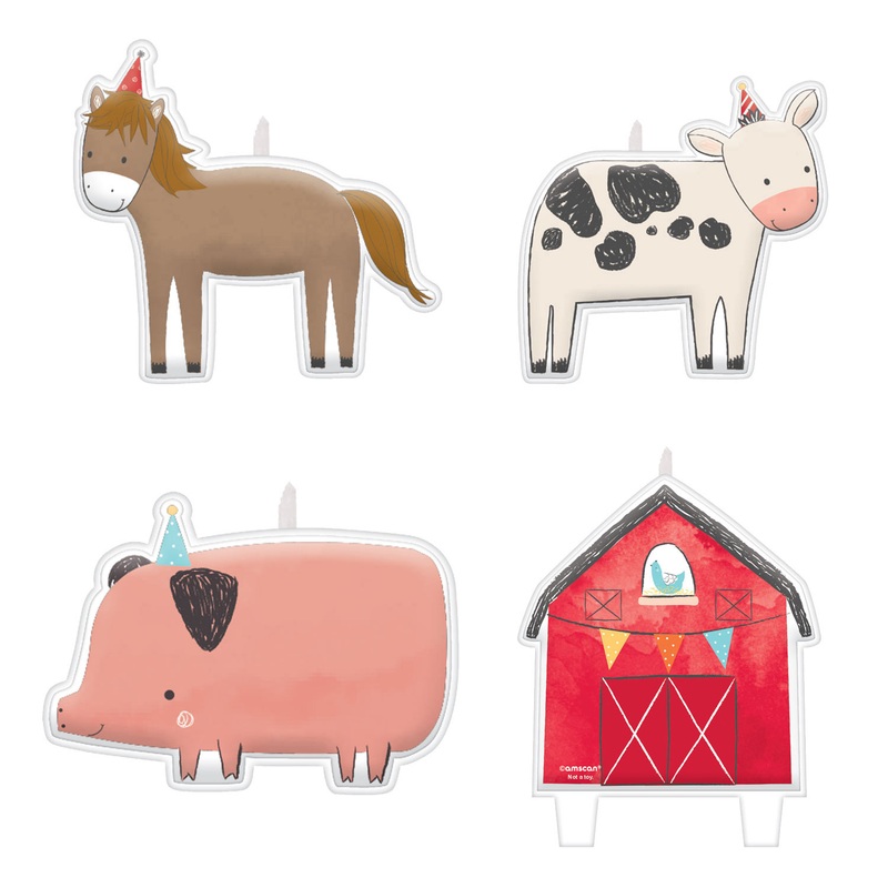 4 Happy Farm Life cake candles