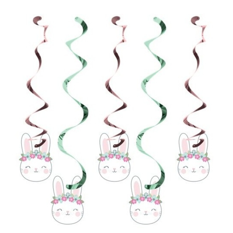 5 party bunnies spiral hangers