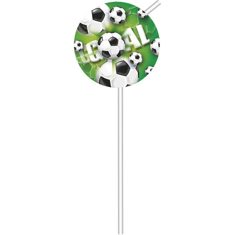 6 goal kicker football straws 24cm