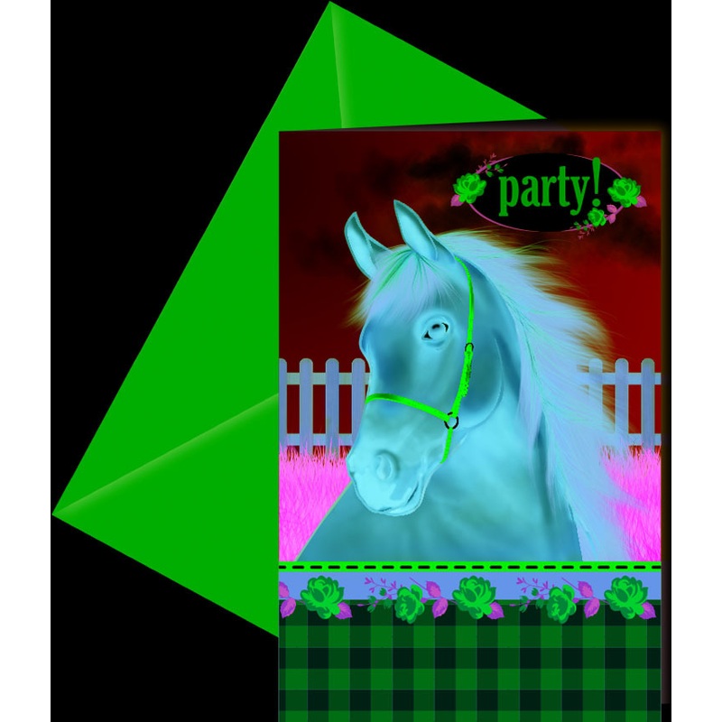 6 horse whisper invitation cards