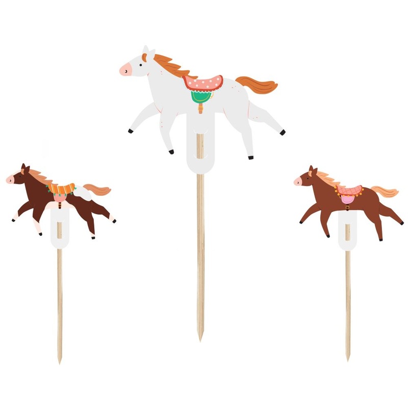 6 muffin decorations horses 13cm