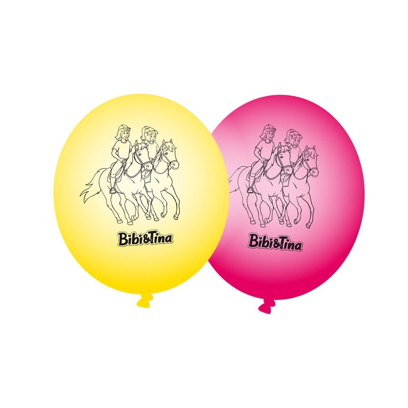 8 Bibi and Tina latex balloons yellow-pink