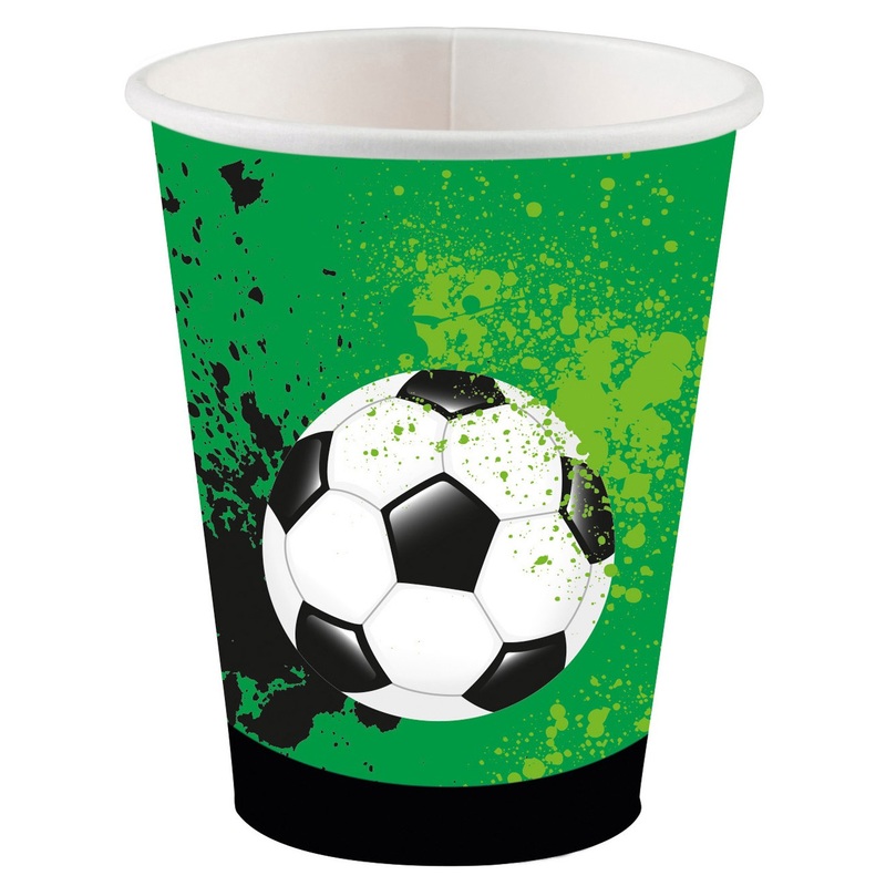 8 Football Game Time paper cups 250ml