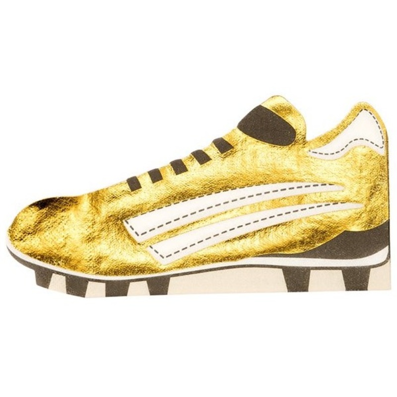 8 golden soccer napkins 40 x 21cm