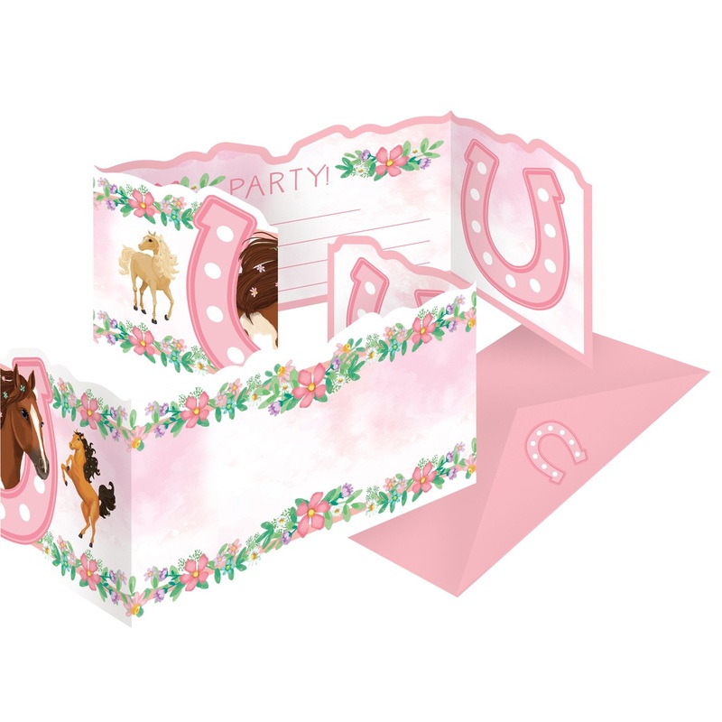 8 horses invitation cards Fleur