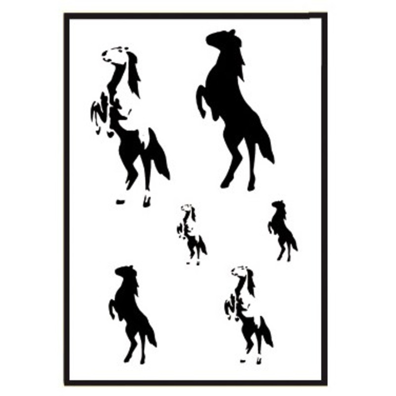Horse airbrush stencil set 1