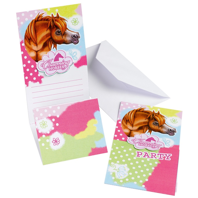 Horse farm party invitation card Charming Horses