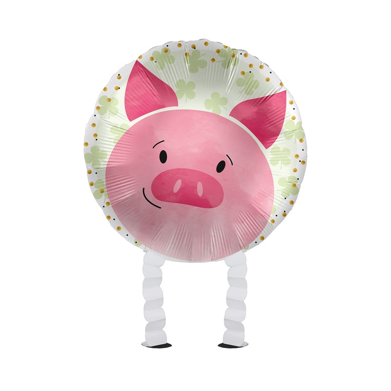 Lucky pig Airwalker foil balloon 43cm