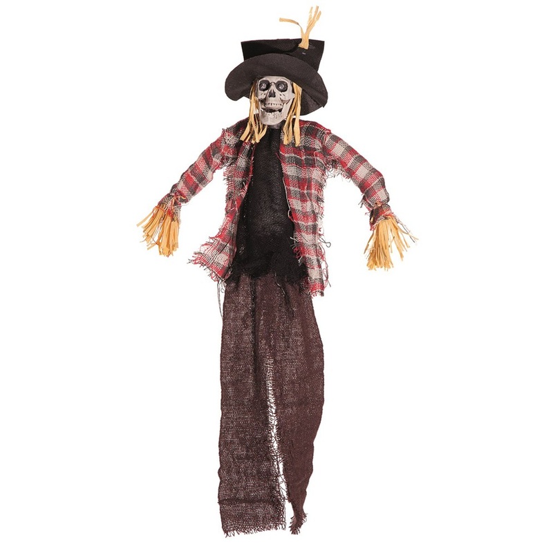 Skeleton scarecrow with light & sound 45cm