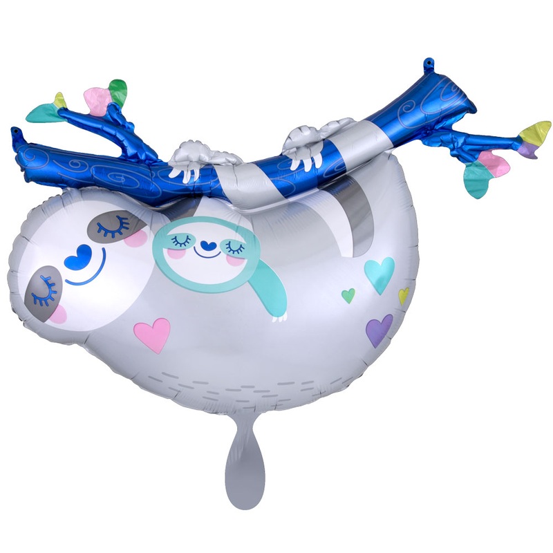 Sloth mom with baby foil balloon 91cm