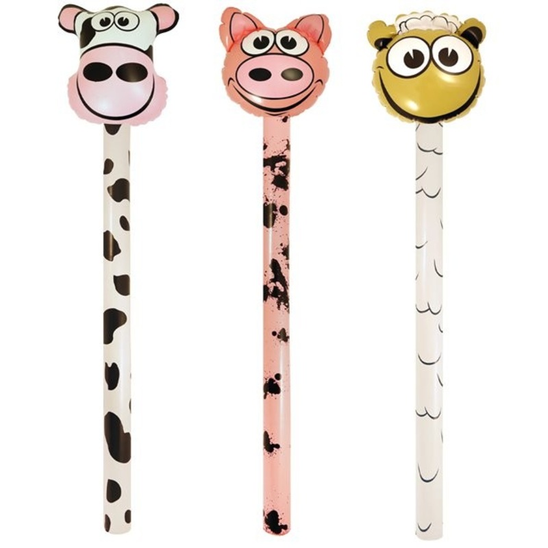 1 farm animal balloon stick 1.18m