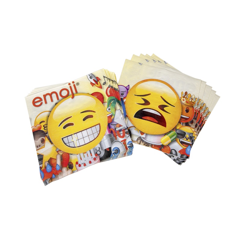 20 funny Emoji World napkins 33cm