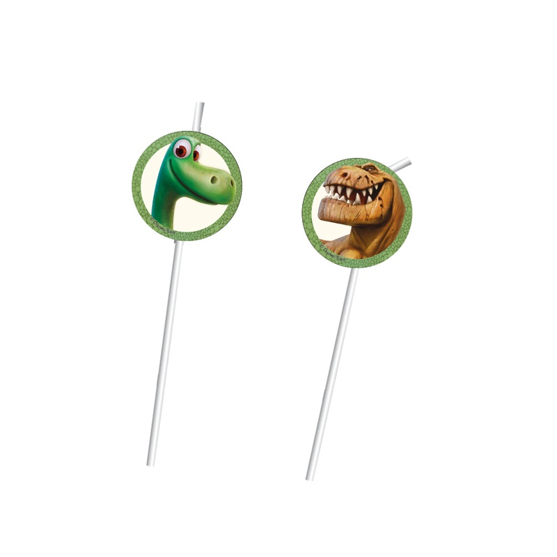 6 Arlo & Spot dinosaur straws 24cm