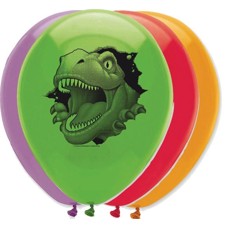 6 cave dinosaur balloons 30cm